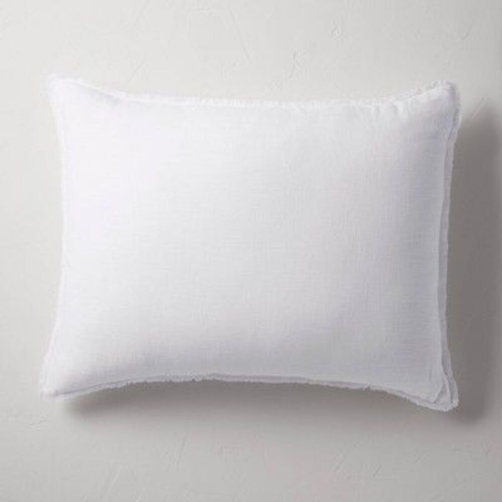 Casaluna - King Euro Heavyweight Linen Blend Throw Pillow Whi White